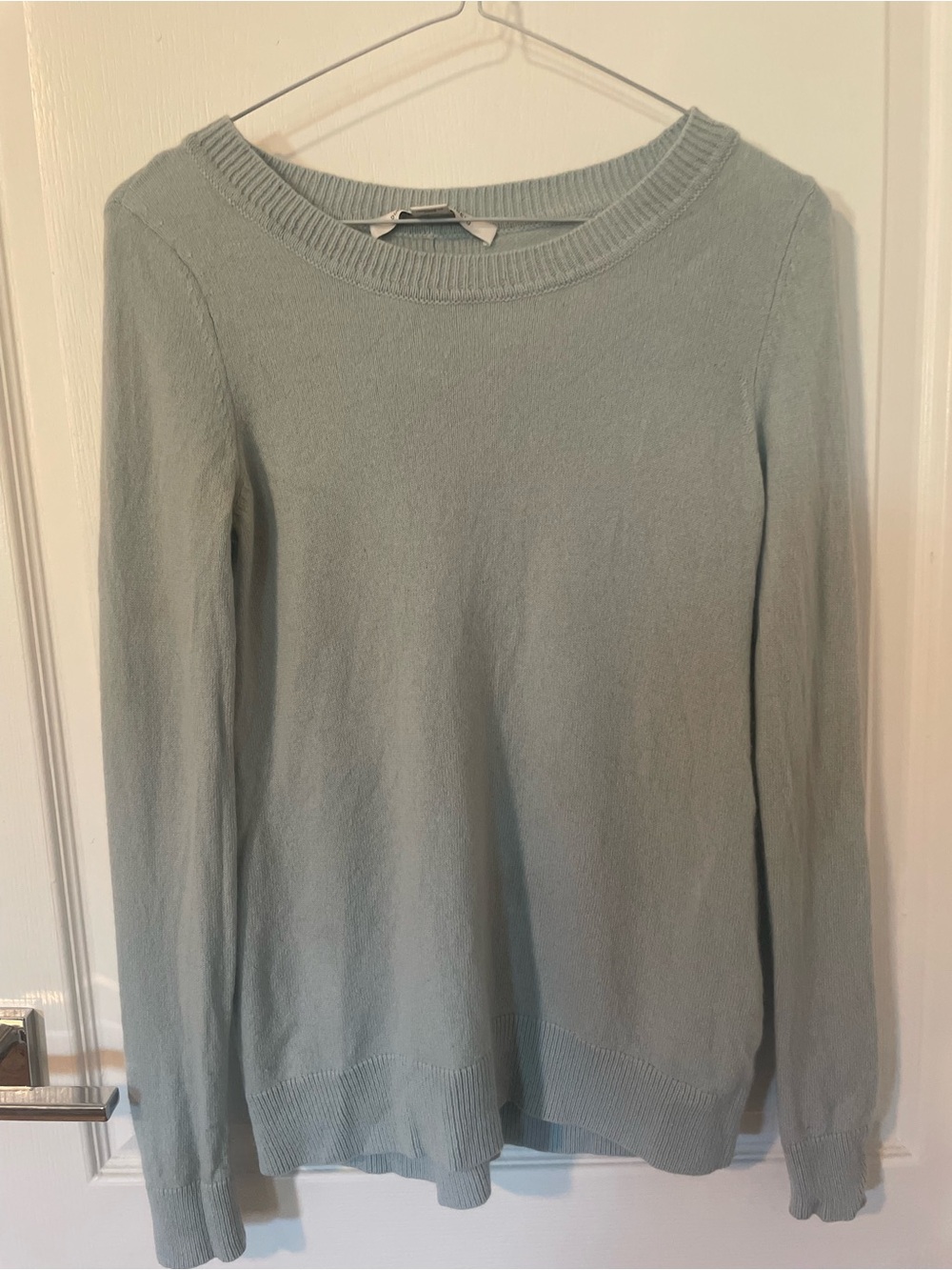 Classic Light Blue Cashmere Crewneck Sweater - Women